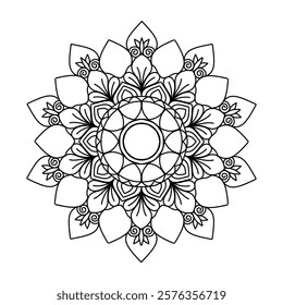 Creative Mandala Coloring Pages for Kids, Vector Files, Wall Art, Simple Mandala Art, Design for Wallpaper, T-shirt Patterns and Tile Stickers.