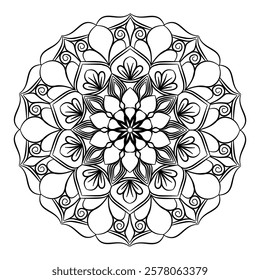 Creative Mandala Coloring Pages for Kids, Vector Files, Wall Art, Simple Mandala Art, Design for Wallpaper, T-shirt Patterns and Tile Stickers.