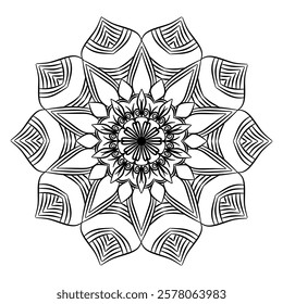 Creative Mandala Coloring Pages for Kids, Vector Files, Wall Art, Simple Mandala Art, Design for Wallpaper, T-shirt Patterns and Tile Stickers.