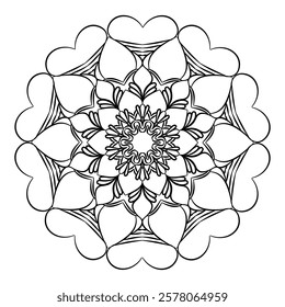 Creative Mandala Coloring Pages for Kids, Vector Files, Wall Art, Simple Mandala Art, Design for Wallpaper, T-shirt Patterns and Tile Stickers.