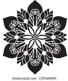 Diseño creativo de mandala. Mandala en blanco y negro. Vector hermoso Mandala. 