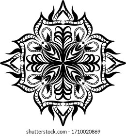 Kreatives Mandala-Design. Schwarz-Weiß Mandala.Mandalas für das Farbbuch.