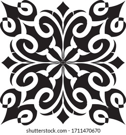 Creative mandala design. Black and white mandala.Mandalas for coloring book.