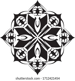 Kreatives Mandala-Design. Schwarz-Weiß Mandala.Mandalas für das Farbbuch. dekoratives Element.