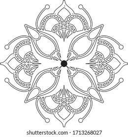 Creative mandala design. Black and white mandala.Mandalas for coloring book. decorative element.