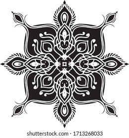 Diseño creativo de mandala. Mandala en blanco y negro. Mandalas para colorear el libro. elemento decorativo.
