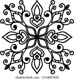 Kreatives Mandala-Design. Schwarz-Weiß Mandala.Mandalas für das Farbbuch. dekoratives Element.