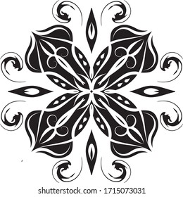 Creative mandala design. Black and white mandala.Mandalas for coloring book. decorative element.