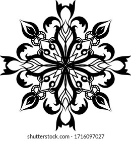 Creative mandala design. Black and white mandala.Mandalas for coloring book. decorative element.