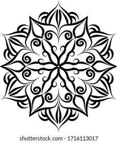 Creative mandala design. Black and white mandala.Mandalas for coloring book. decorative element.