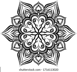 Diseño creativo de mandala. Mandala en blanco y negro. Mandalas para colorear el libro. elemento decorativo.