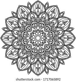 Creative mandala design. Black and white mandala.Mandalas for coloring book. decorative element.
