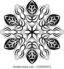 Creative mandala design. Black and white mandala.Mandalas for coloring book. 