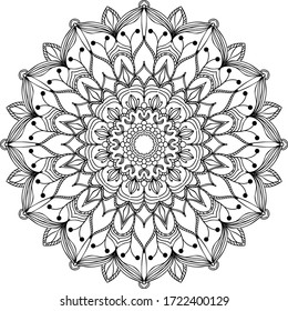  Diseño creativo de mandala. Mandala en blanco y negro. Mandalas para colorear el libro. elemento decorativo.