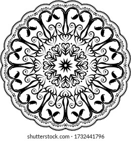 Diseño creativo de mandala. Mandala en blanco y negro. Mandalas para colorear un libro. elemento decorativo.