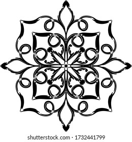 Creative mandala design. Black and white mandala.Mandalas for coloring book. decorative element.