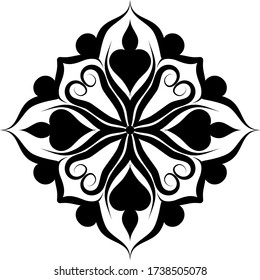 Creative mandala design. Black and white mandala.Mandalas for coloring book. decorative element.