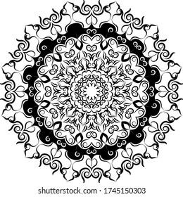 Diseño creativo de mandala. Mandala en blanco y negro. Mandalas para colorear un libro. elemento decorativo.