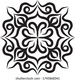 Diseño creativo de mandala. Mandala en blanco y negro. Mandalas para colorear un libro. elemento decorativo.