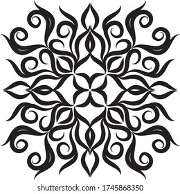 Creative mandala design. Black and white mandala.Mandalas for coloring book. decorative element.