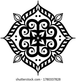 Creative mandala design. Black and white mandala.Mandalas for coloring book. decorative element.