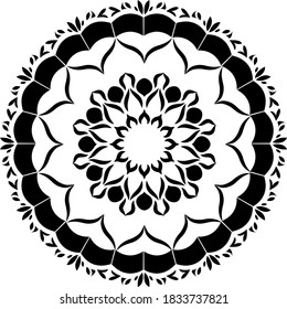 Creative mandala design. Black and white mandala.Mandalas for coloring book. decorative element.