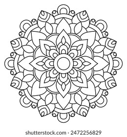 creative mandala design for coloring book, tattoo design, wall art, simple mandala art
