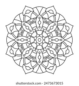 creative mandala design for coloring book, tattoo design, wall art, simple mandala art
