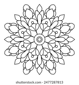 creative mandala design for coloring book, tattoo design, wall art, simple mandala art
