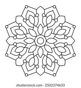 Diseño creativo del mandala para colorear el libro, arte de la pared, diseño del tatuaje, arte del mandala para el diseño de la henna, diseño artístico del mandala
