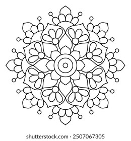 creative mandala design for coloring book, wall art, tattoo and henna design, elegant mandala design
