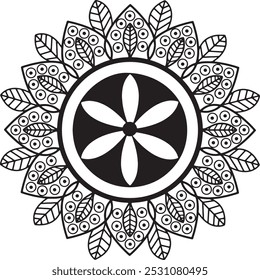 Diseño creativo del mandala para el libro de colorear, arte relajante y simple del mandala.