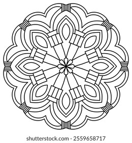 creative mandala design for coloring book, mandala art for henna and tattoo design
