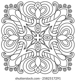 creative mandala design for coloring book page, attractive mandala art for henna , wall art
