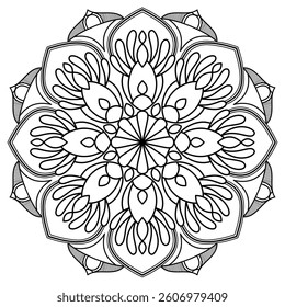 creative mandala design for coloring book, mandala art for adults, teens and kids coloring book
