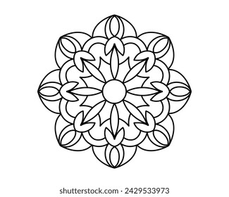 creative mandala design, decorative mandala art for coloring book page
