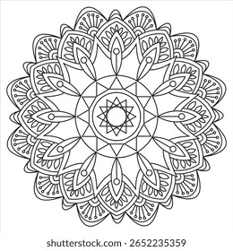 Creative mandala design, decorative art icon.