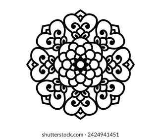creative mandala design, easy mandala art on white background
