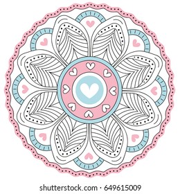 Creative mandala design. Flat icon Vector illustration