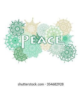 Creative mandala pattern. Ornamental circle background. Can be used as print for clothes, t-shirt, greeting card, banner, headline, poster, etc. Great design for International Day of Peace. Vector  