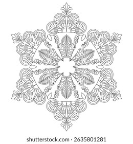 Creative Mandala template Coloring Book Page. Easy Mandala Coloring Book Pages for Adults to Relax, Experiences Give Relief. Resizeable Vector File