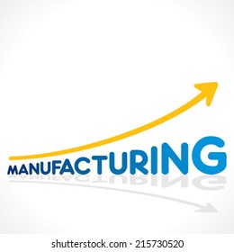 creative manufacturing word growth graph design vector