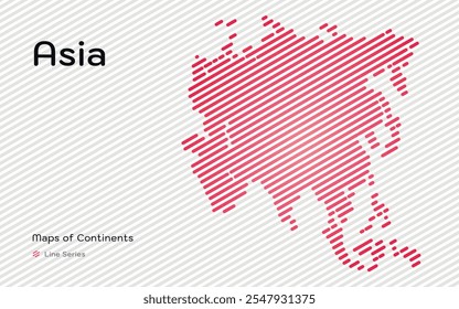 Mapa criativo de Ásia Continente. Padrão de linha.