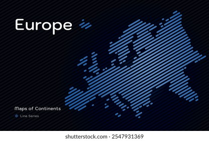 Mapa criativo do continente europeu. Padrão de linha.