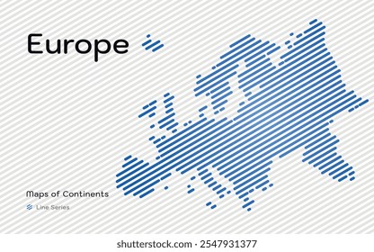 Mapa criativo do continente europeu. Padrão de linha.