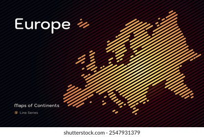 Mapa criativo do continente europeu. Padrão de linha.