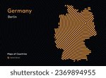 Creative map of Germany. Political map. Berlin. Capital. World Countries vector maps series. Spiral fingerprint series