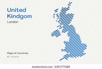 Creative map Great Britain. Political map. London. United Kingdom. World Countries line pattern vector maps series.