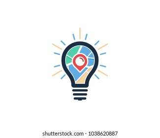 Creative Map Icon Logo Design Element