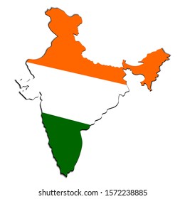 Creative Map India National Indian Tricolor Stock Vector (Royalty Free ...